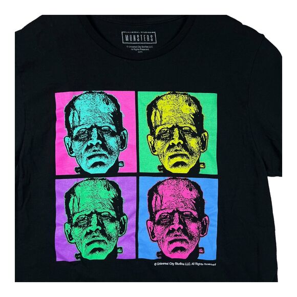 Monsters T-Shirt Adult Black Frankenstein Universal Studios Horror Tee M - Picture 3 of 4